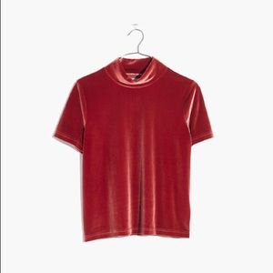 New Madewell Mockneck Velvet Shirt